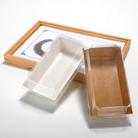 Boîte à sandwich en carton à emporter d'emballage de salade de fast-food jetable Kraft avec couvercle transparent