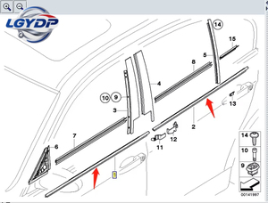 Guarnizione Esterna per Vetro Porta <span class=keywords><strong>Parabrezza</strong></span> per Modelli 51337066601 51337066602 51347066607 51347066608 <span class=keywords><strong>Sostituzione</strong></span> in Alluminio+Plastica - Product Image 4