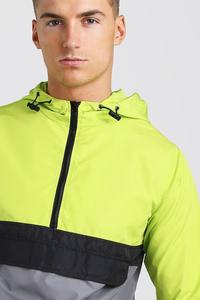 Wholesale Colorblock <strong>Mens</strong> Nylon Cotton Lined Windbreaker Shorts Custom Logo <strong>Cagoule</strong> - Product Image 2