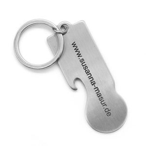Stainless Steel Germany Shopping Trolley Carts Token Epoxy <b>Keychain</b> Laser Logo Supermarket Trolley Keyring - Product Image 1