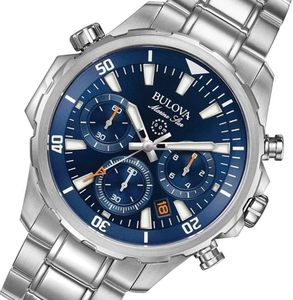 Orologio <span class=keywords><strong>da</strong></span> <span class=keywords><strong>uomo</strong></span> <span class=keywords><strong>Bulova</strong></span> Marine Star Series in acciaio inossidabile con cronografo analogico a 6 lancette, orologio sportivo alla moda al quarzo, 43 mm, 100 m - Product Image 2