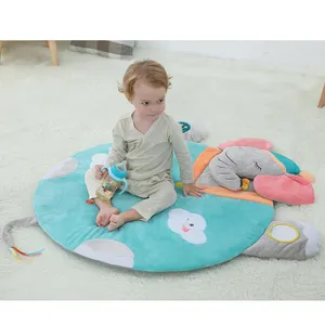 迷你室内涤纶婴儿游戏垫与大象毛绒枕头婴儿动物活动健身房可爱动物睡袋