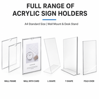 Support mural en acrylique transparent format A4 pour enseignes, idéal pour la maison, le bureau, les magasins et les restaurants – Fabrication sur mesure
