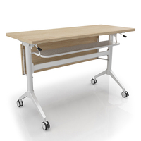 Table de réunion et de formation pliable en bois avec roulettes, bureau moderne pour salles de formation scolaires et conférences hôtelières