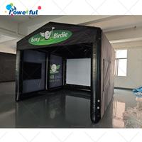 Tente de simulation de golf Trackman avec écran de frappe, structure gonflable extérieure entièrement en PVC pour simulateur de golf