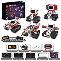 Kit de Robot de Batalla LED para Consola de Juegos, 5 en 1, Control Remoto por Aplicación, Ladrillos de Construcción Transformables Programables, Juguete STEM para Niños, Regalo