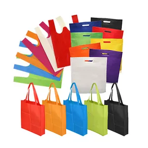 Promotional biodegradable Reusable Eco Friendly Non woven Bags t-shirt non-woven vest carrier shopping bag hand bag