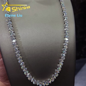 Bijoux Hip Hop en Moissanite Diamant VVS, Bracelet Tennis Personnalisé Iced Out en Moissanite VVS, <span class=keywords><strong>Collier</strong></span> Chaîne Tennis en Argent 925 - Product Image 2