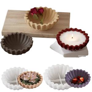 Reusable <b>Silicone</b> Origami Plate Storage Bowl Mold for Wave Candle Resin Cups-Cake Tools Home Decor - Product Image 1