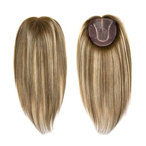 Expédition Rapide 6*7 Mono Topper en Cheveux Humains Vierges Bruts Européens, Base en Soie, Lisse, En Stock - Product Image 4