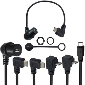 Mẫu miễn phí không thấm nước 90 độ trái phải lên xuống góc USB 2.0 Micro nam để micro nữ bảng điều khiển gắn kết cáp mở rộng - Product Image 1