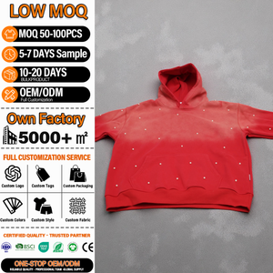Sudadera con capucha y cremallera estilo vintage de moda urbana, de algodón, con estampado personalizado, oversize, con lavado ácido para hombre - Product Image 1
