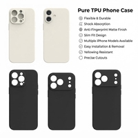 Casing HP Ultra Tipis Anti Selip Matte TPU Tahan Banting untuk 16 15 Pro Max, Sentuhan Lembut Anti Sidik Jari, Pelindung Belakang