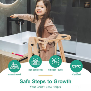Tour d'apprentissage Montessori en bois 4-en-1 pour enfant, marchepied, échelle, <span class=keywords><strong>table</strong></span> d'aide de cuisine - Prix de gros - Product Image 5