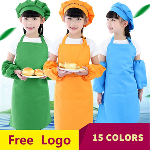 Delantal de seguridad con diseño de dibujos animados para niños, juego de cocina para hornear, delantal para niños con sombrero de chef, pañuelo para la cabeza y cubierta de manga - Product Image 2