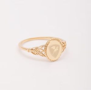 Inspire yüksek kalite paslanmaz çelik ceket <span class=keywords><strong>of</strong></span> <span class=keywords><strong>Arms</strong></span> aile Crest Signet yüzük kişiselleştirilmiş herhangi bir sembol Oval yüzük takı kadınlar için - Product Image 2