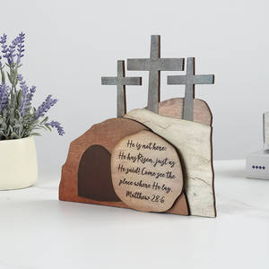 Ornamenti pasquali fanno rivivere le decorazioni artigianali in legno in loco oggetti decorativi a forma di croce per Desktop per la <span class=keywords><strong>casa</strong></span> - Product Image 3