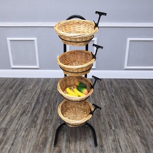 Support de panier en osier pour l'affichage de produits frais en magasin, présentoir de marché, organisateur de <span class=keywords><strong>cuisine</strong></span> - Product Image 4