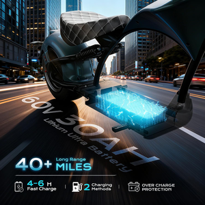 Moto électrique à suspension intégrale eAhora M1P, autonomie de plus de 40 miles, batterie 60V 30Ah, moto électrique pour adultes - Product Image 3