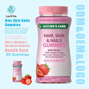 LUVVITA 2500mcg Biotine Gummies Éclat Cheveux Peau Ongles pour Adultes Vitamine C E Complément Croissance Capillaire - Product Image 1