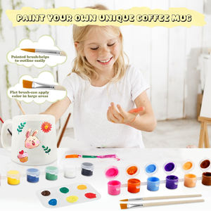 Cadeau personnalisé Peignez votre propre tasse <span class=keywords><strong>Kit</strong></span> de peinture sur poterie pour adultes avec tasses Peintures Pinceaux et guide d'inspiration pour la peinture - Product Image 4