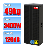 Altavoces de escenario profesionales de 15 pulgadas y 1000 vatios, sistema de sonido profesional de rango completo dual de 15 pulgadas y 1000 vatios