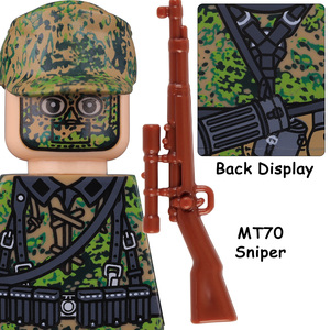 第二次世界大戦ドイツ軍兵士ミニアクションフィギュアビルディングブロック春オークリーフ迷彩ヘルメット歩兵陸軍レンガおもちゃ - Product Image 2