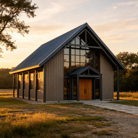 Bâtiment de cérémonie religieuse modulaire préfabriqué en structure métallique, résistant au vent et à faible entretien