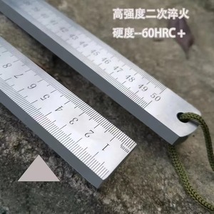 Règle en acier inoxydable de 3 mm d'épaisseur, fabriquée à la main, en acier trempé et forgé, multifonctionnelle, robuste, pour l'autodéfense, la mesure automobile - Product Image 2