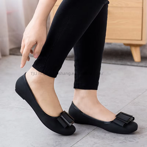 Factory Wholesale Women's Bow Decorated Flat <b>Shoes</b> - Comfortable Square Toe Ballet Flats for Daily Wear - Product Image 3