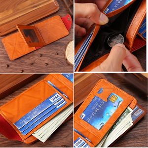 กระเป๋าสตางค์หนัง PU สำหรับผู้ชายทันสมัยมีซิปใส่เหรียญได้หลายช่องผ้าใบดีไซน์แบบ "หนึ่งร้อยเหรียญ" แบบสั้นสำหรับใช้ในชีวิตประจำวัน - Product Image 6