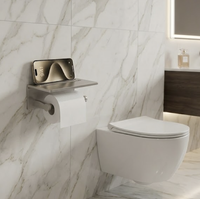 Portarrollos de Papel Higiénico de Acero Inoxidable SUS304 con Repisa para Teléfono, Resistente al Agua, Soporte de Pared para Proyectos de Baños de Alta Gama