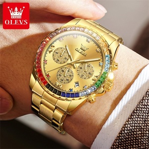 OLEVS 2939 Orologio Sportivo Multifunzionale in Acciaio Inossidabile con Logo Personalizzato, Orologio al Quarzo Impermeabile con Diamanti per Uomo - Product Image 4