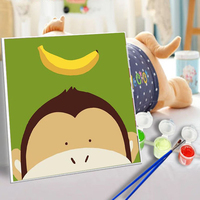 DIY Cartoon Animal Enfants Peinture Par Numéro Kit Avec Cadre Pour Enfants