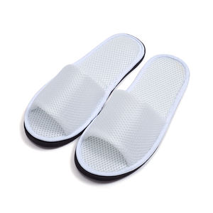 Zapatillas de tela de malla lavables reutilizables para interiores, zapatillas transpirables con punta abierta y suela de EVA - Product Image 1