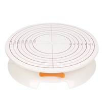 Socle à gâteau en plastique blanc, antidérapant rond, avec échelle précis réglable et rotative, vente en gros, 5 à 11 pouces, 1 pièce