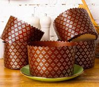 Moule en papier pour panettone de 15 oz, 2000 pièces, rond, antiadhésif, brun argenté, moules à pâtisserie pour pain de Pâques, paska, kulich, utilisation pour la pâtisserie de fête