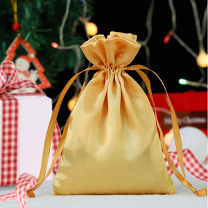 High Quality Luxury 100% Silk Dust <b>Bag</b> with <b>String</b> Custom logo Drawstring Satin Gift <b>Bag</b> for Candy Pouches Wedding Favor <b>Bags</b> - Product Image 3