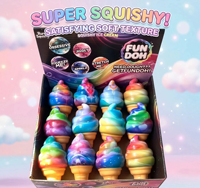 Coffret de jouets anti-stress populaires en forme de sucettes glacées - Jouet à rebond lent et coloré en forme de bâtonnets glacés et de crèmes glacées