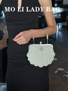 New Winter Pearl Beads Evening Party Clutch <b>Bag</b> for Women <b>Small</b> Size Polyester Crossbody Handbag Tanjing - Product Image 4