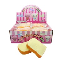 Jouet Squishy Tranche de Pain, Design Alimentaire Simulé Original, Matériau TPE, Anti-Stress, Unisexe, pour 14 ans et plus