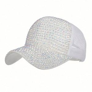 Casquette de baseball en maille pour femme avec patch en cristal et strass, style camionneur, vente en gros - Product Image 5