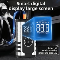 Compresseur d'air portable 12V avec manomètre numérique, pompe à air automatique, démarreur de secours et lampe de survie pour voiture, moto, vélo et ballons