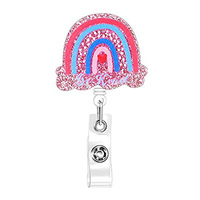 Porte-carte d'identité d'infirmière paillettes acrylique Patch rétractable rotatif élastique Crocodile Clip ID boucle personnalisé broche broche