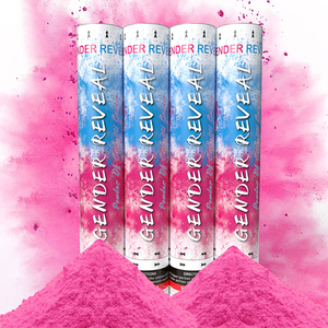 Presentazione del genere Baby Shower mostra Blaster colore rosa o blu Holi polvere fumo carta mista coriandoli cannone pop pistola decorazione per feste - Product Image 4