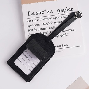 High Quality Simple Student Card Card Holder Embossed LOGO Customizing Accepted Air Travel Gift Luggage Tag PU <b>Leather</b> <b>Keychain</b> - Product Image 4