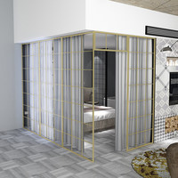 Paravent décoratif moderne et réglable en métal pour salon de beauté et spa de manucure avec cloison de séparation