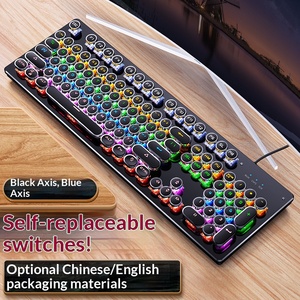 Tastiera Meccanica Cablata YINDIAO Summoner 104 Tasti, Stile Punk Placcato, Retroilluminazione Multicolore, Tastiera Ergonomica USB per Gaming - Product Image 1