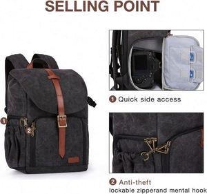 Sac à dos pour appareil photo, échantillon gratuit, sac à dos pour appareil photo reflex numérique DSLR, sac à dos pour appareil photo étanche, sac à dos de photographie antivol avec compartiment pour ordinateur portable de 15,4 pouces - Product Image 5