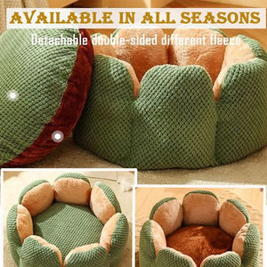Custom Schattig Huisdier <span class=keywords><strong>Bed</strong></span> Anti-Slip Bodem Zacht Warm Luxe Diepe Slaap Bloemblad Poot Vorm Kleine Kat Huisdier <span class=keywords><strong>Bed</strong></span> - Product Image 5